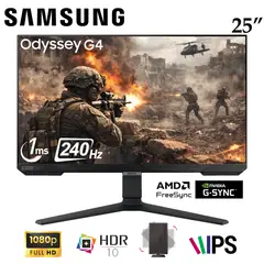 SAMSUNG - MONITOR GAMER ODYSSEY G4 FHD 25 IPS 240Hz 1MS HDR10