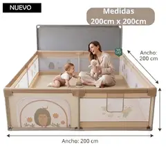 GENERICO - Corral Cerco para Bebes 200cmx200cm Beige