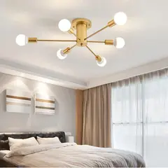 CEMLIGHTING - Lámpara de techo satelite dorado plus 6 sockets