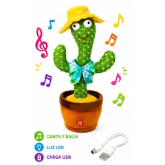 GENERICO - Cactus Bailarín Musical con Luces y Recargable
