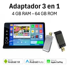 NANOSTOP - Adaptador AndroidAuto CarPlay Inalambrico Netflix + Disney + Youtube