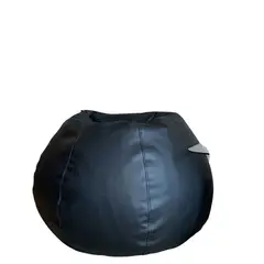 PUFF LIMA - Puff Burbuja Grande ultracuero Negro Pufflima
