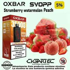 GENERICO - VAPER SEMIRECARGABLE OXBAR SVOPP KIT 35K - STRAMBERRY WATERMELON PEACH