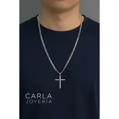 CARLA JOYERIA - Cadena Pablo con Cruz Vértice plata 925 - Regalo Hombre