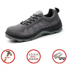 TIOZONEY - Zapatos Trabajo Zapatillas Seguridad Puntera de Acero Respirable