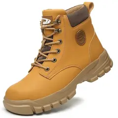 TIOZONEY - Bototos protectores con punta de acero Hombre - Amarillo