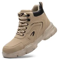 TIOZONEY - Bototos de seguridad Hombre - Beige