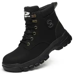 TIOZONEY - Bototos protectores con punta de acero Hombre - Negro