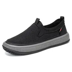 TIOZONEY - Zapatos casuales transpirables para hombre - Gris