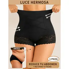 MORITA BAG STORE - FAJA PANTY REDUCTORA CINTURA ALTA COMPRESION CRUZADA CON ENCAJE TALLA M