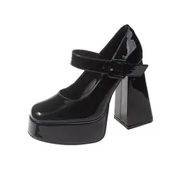 TIOZONEY - Zapatos de tacón con hebilla para mujer