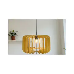 GENERICO - LÁMPARA DE TECHO CIRCULAR DE MADERA