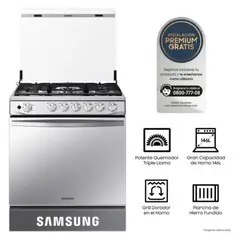 SAMSUNG - Cocina de Pie a Gas 5 hornillas con Plancha y Grill NX52T7322PS/PE