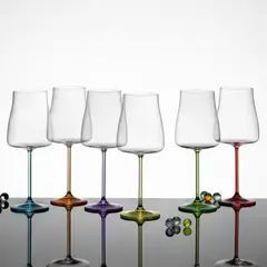 BOHEMIA CRYSTAL - Alex Rainbow Wine 600ml Bohemia Cristal Glass - Set x 6 copas