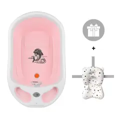 Baby - Bañera con Termómetro para Bebé + Cojín - Rosa