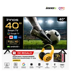 GENERICO - Televisor INNOS Smart TV 40 Pulgadas Full HD LED Android TV con WiFi + Transformers TF-G06 Amarillo