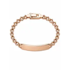 GENERICO - Pulsera de Identidad Rose Gold con Placa Lisa y Broche de Seguridad