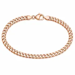 GENERICO - Pulsera Mujer Cadena Cubana Oro Rosa Elegante y Minimalista