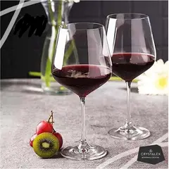 BOHEMIA CRYSTAL - Sandra Burgundy 570ml Bohemia Cristal Glass - Set x 6 copas