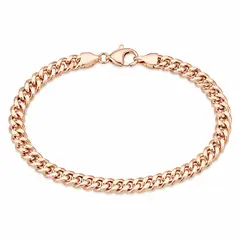GENERICO - Pulsera Cubana Doble Rose Gold con Broche Langosta