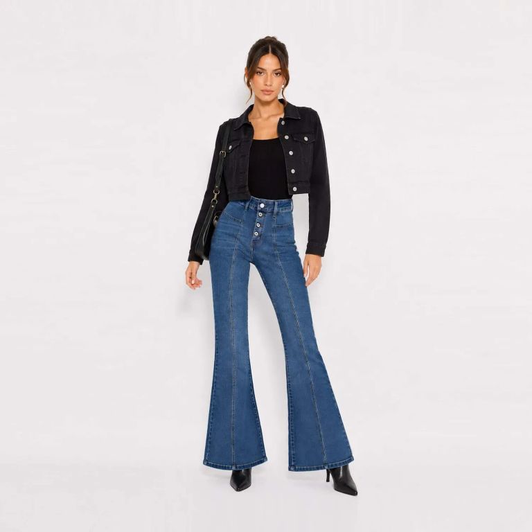 JEAN FLARE PARA MUJER COTTONS JEANS PAULA TALL