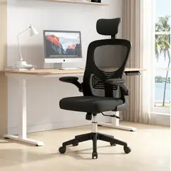 CAPRE - Silla Ergonómica Para Oficina Escritorio Con Reposacabezas Soporte Lumbar Ajustable Giratoria