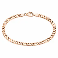 GENERICO - Pulsera Cubana Rose Gold Clásica de Eslabones Finos