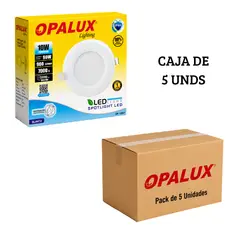OPALUX - Spot Dicroico LED Empotrable 10W Luz Blanca - Pack de 5 Unidades