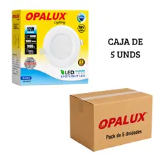 OPALUX - Spot Dicroico LED Empotrable 12W Luz Blanca - Pack de 5 Unidades