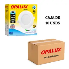 OPALUX - Spot Dicroico LED Empotrable 12W Luz Blanca - Pack de 10 Unidades