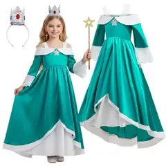 ARELYS - Vestido Niña Princesa Rosalina + Varita y Corona