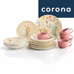 CORONA - Vajilla Arabella 20 Piezas Diseño Floral