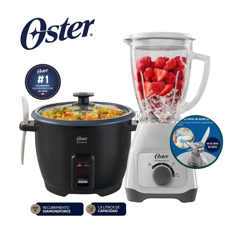 Combo Licuadora 800W + Olla Arrocera 1.8 LT DiamondForce