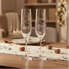 BOHEMIA CRYSTAL - String Flute 190ml Bohemia Cristal Glass - Set x 2 copas