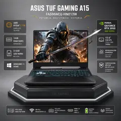 ASUS - Laptop Tuf Gaming A15 AMD Ryzen 7 170 RTX 3050 8Gb RAM 512 SSD FA506NCQ-HN012W 15.6 pul