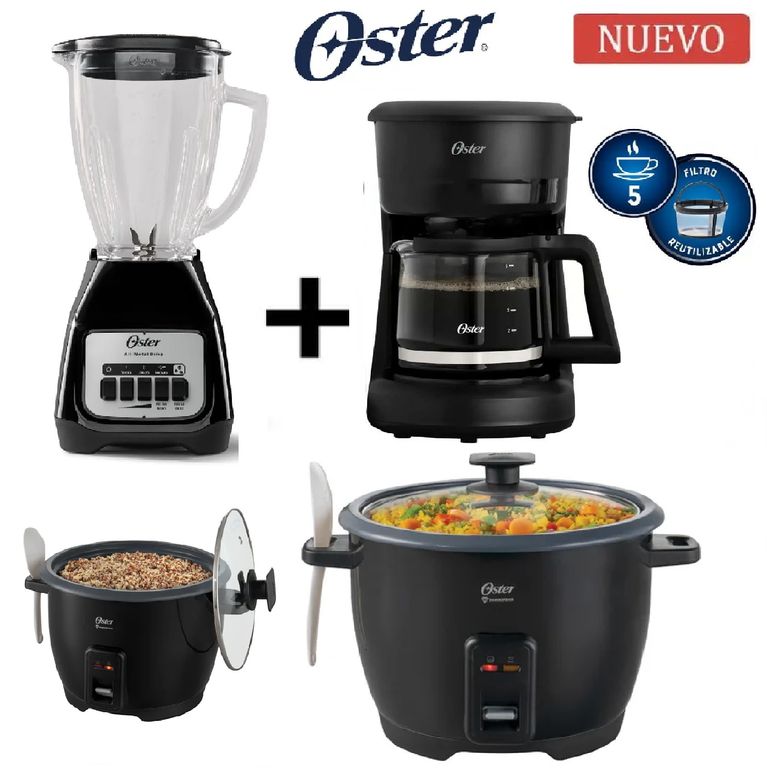 Combo Arrocera Oster,Licuadora BLSTKAGBPB053,Cafetera BVSTDCS51B