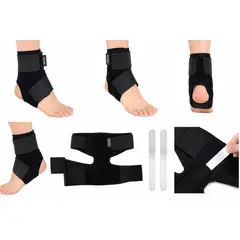 GENERICO - Tobillera con Férula de Aluminio Ajustable Soporte para Tobillo Izquierdo y Derecho Talla L