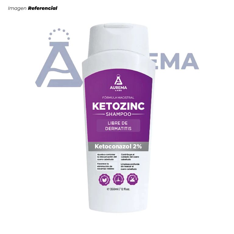 Ketozinc sin sal Shampoo de 350 Libre de Dermatitis ml Aurema LABS