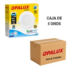 OPALUX - Spot Dicroico LED Empotrable 15W Luz Blanca - Pack de 5 Unidades