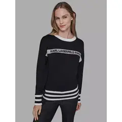 KARL LAGERFELD - SWEATER STRIPE LOGO TAPE SWEATER