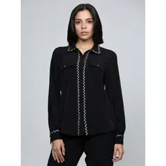 KARL LAGERFELD - CAMISA DE MANGA LARGA CON DETALLES TEXTURIZADO KL