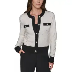 KARL LAGERFELD - CÁRDIGAN CON TEXTURA DE DIAMANTES KL