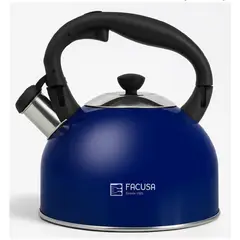 FACUSA - Tetera de Acero Inoxidable 3 Lt con Silbador Azul