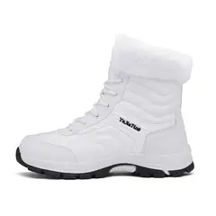 TIOZONEY - Botas de nieve cortas de felpa para Hombre - Blanco