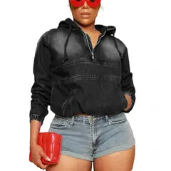 TIOZONEY - Chaqueta vaquera para mujer-Rojo