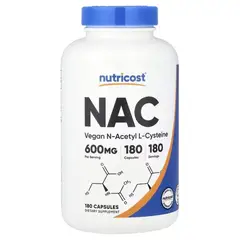 GENERICO - NAC, N-Acetil L-Cisteína en Cápsulas 600 mg x 180 u - Nutricost