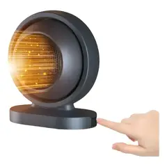 GENERICO - Calefactor Ventilador 380w Plomo Para El Dormitorio