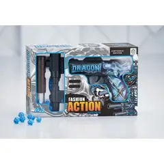 GENERICO - PISTOLA DE GEL BLASTER JUGUETE LANZADOR HIDROGEL ORBEEZ DRAGON COLOR BLANCO Y AZUL