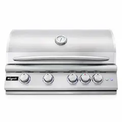 HIGRILL - Parrilla A Gas de 5 Quemadores con Rostizador Y Sellador Integrado Modelo de Alta Gama: Pyrolux 401
