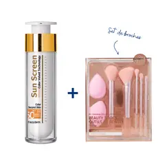 FREZYDERM - Sun screen color velvetbloqueador con color + set de brochas